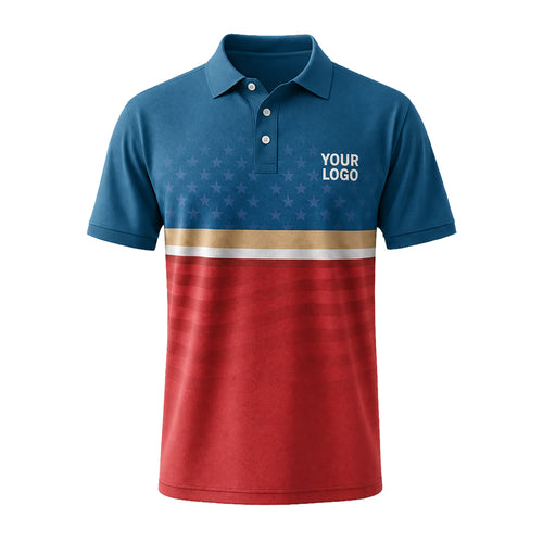 Patriot Red Blue Stars custom polo shirt FS41 - front