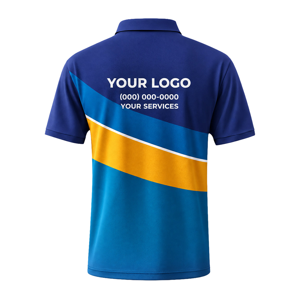 Royal Gold Diagonal Sweep custom polo shirt FS42 - back
