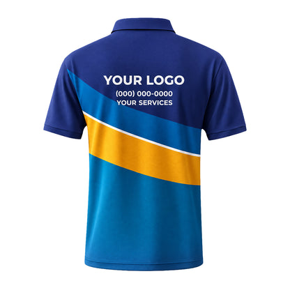 Royal Gold Diagonal Sweep custom polo shirt FS42 - back