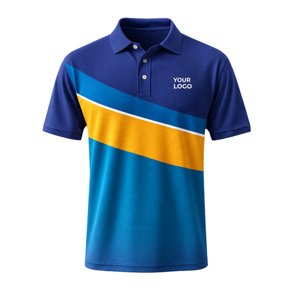 Royal Gold Diagonal Sweep custom polo shirt FS42 - front