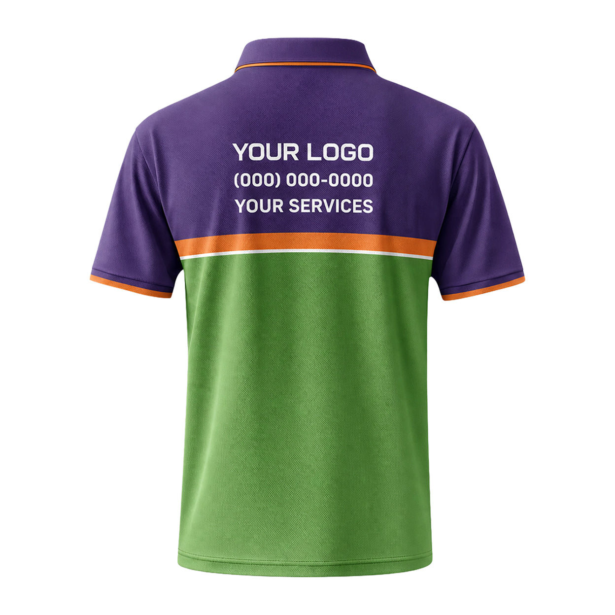 Purple Green Reverse Block custom polo shirt FS43 - back