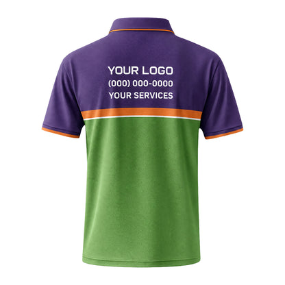 Purple Green Reverse Block custom polo shirt FS43 - back