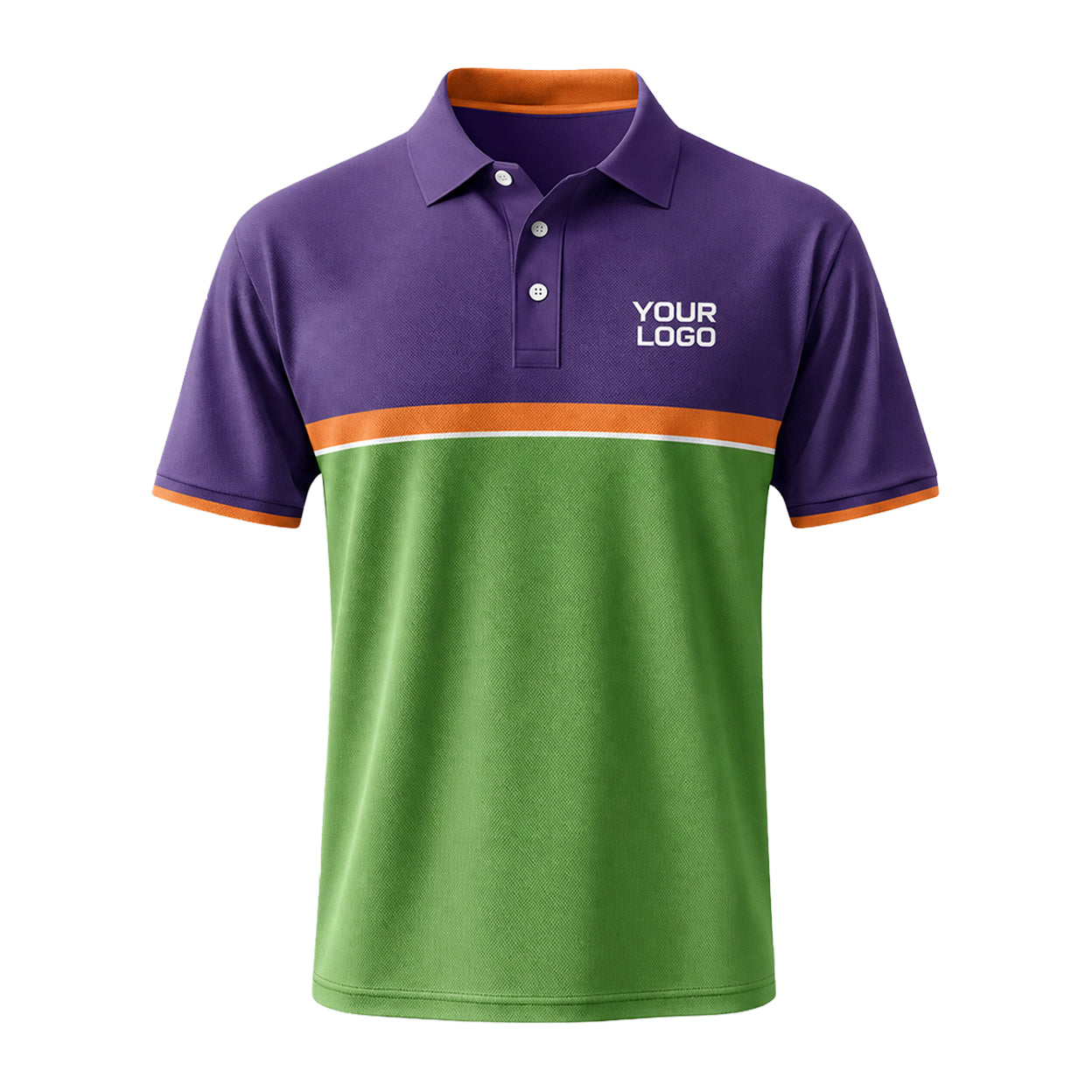 Purple Green Reverse Block custom polo shirt FS43 - front