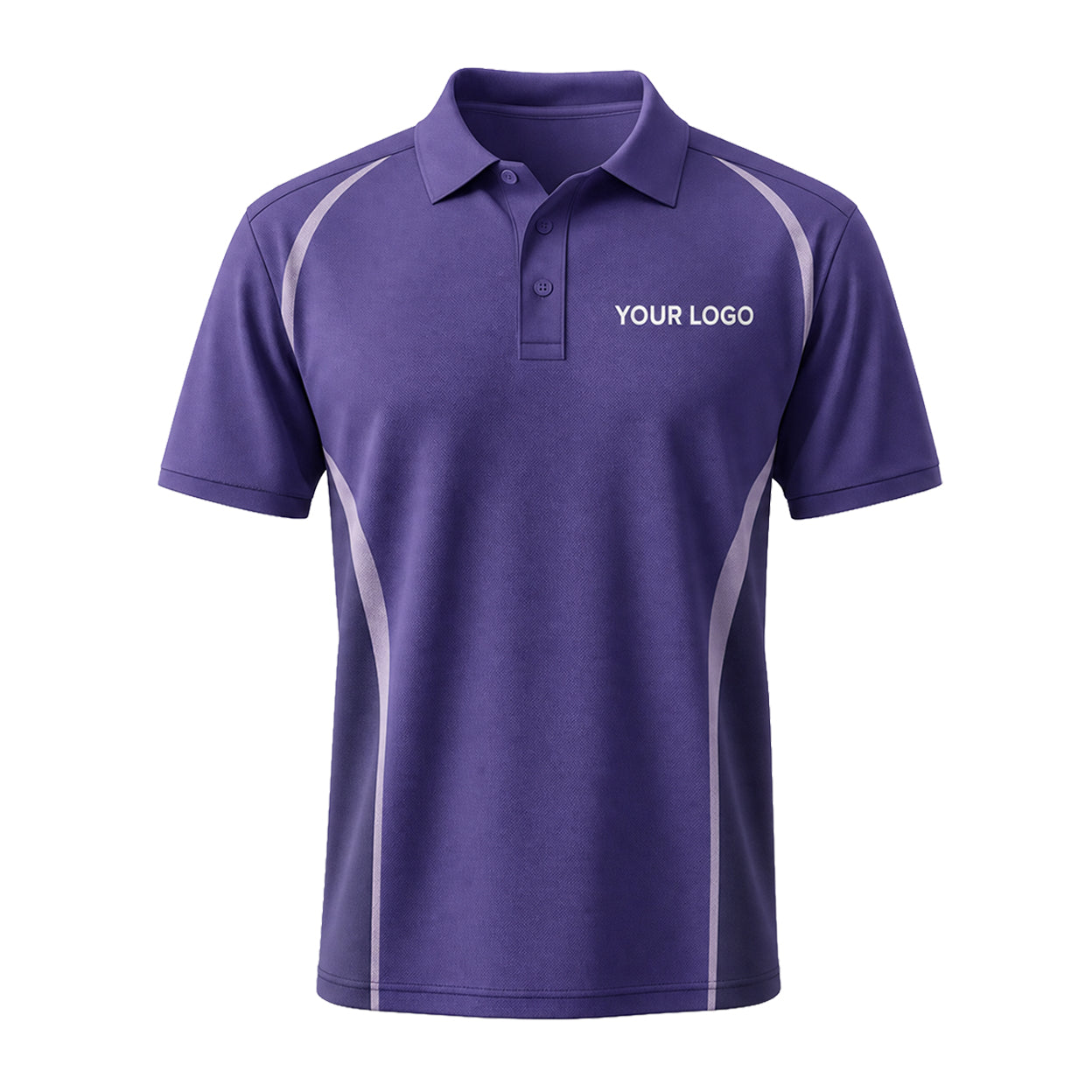 Amethyst Silver Side Panel custom polo shirt FS44 - front
