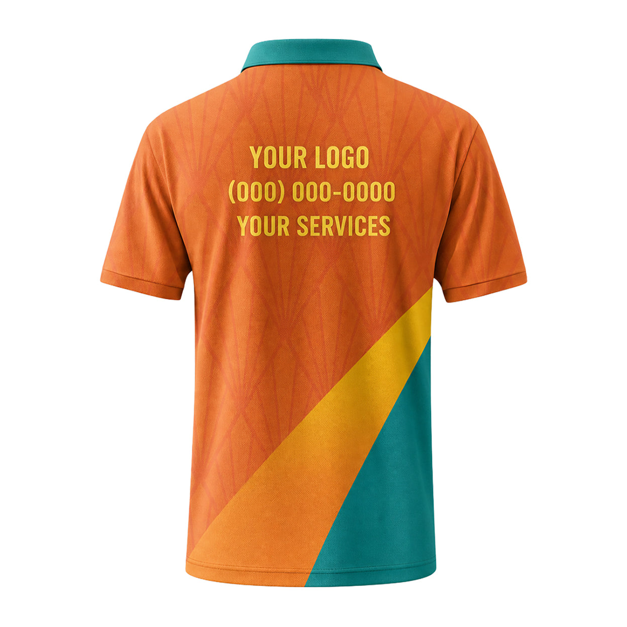 Tangerine Teal Diagonal custom polo shirt FS46 - back