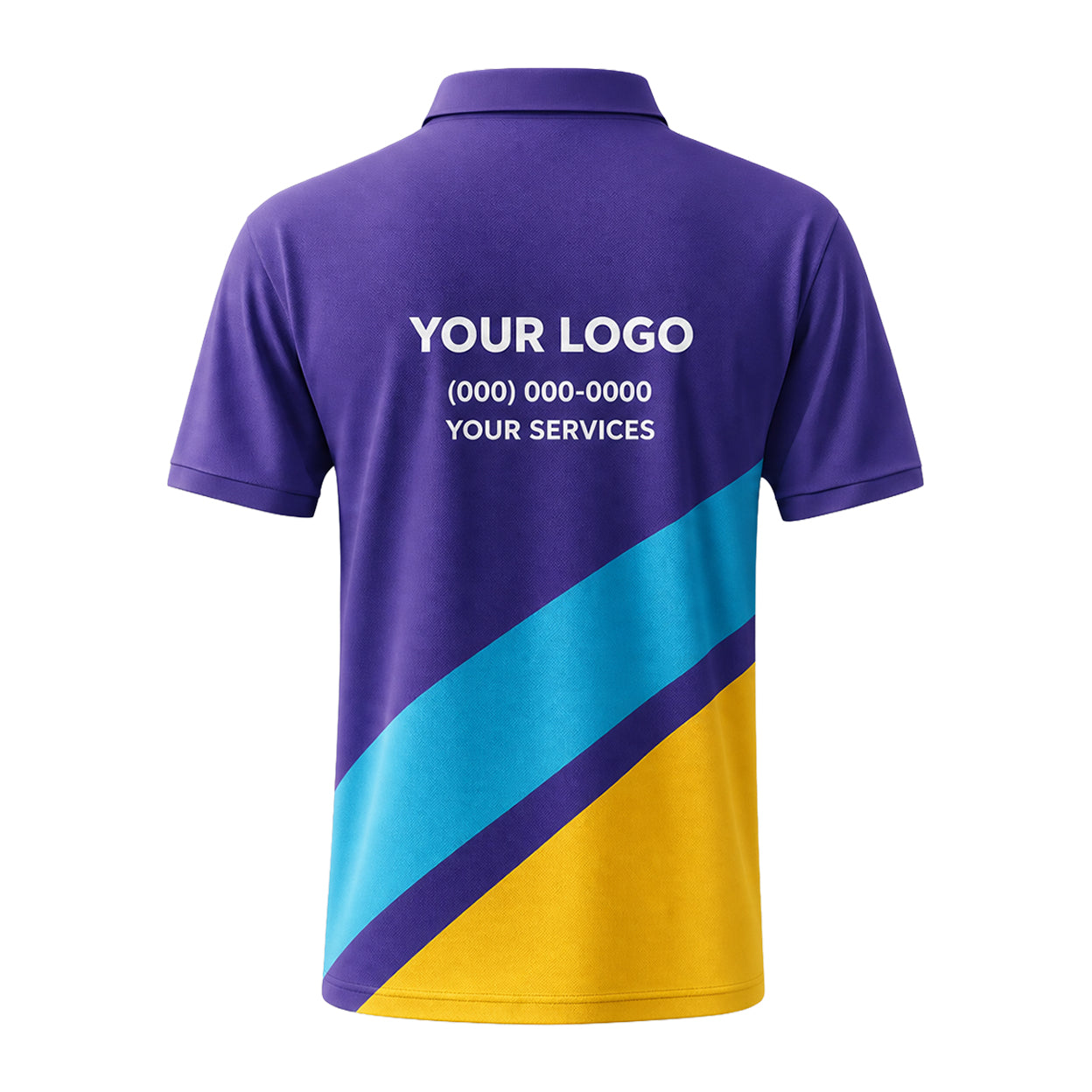 Violet Yellow Blue Diagonal custom polo shirt FS49 - back