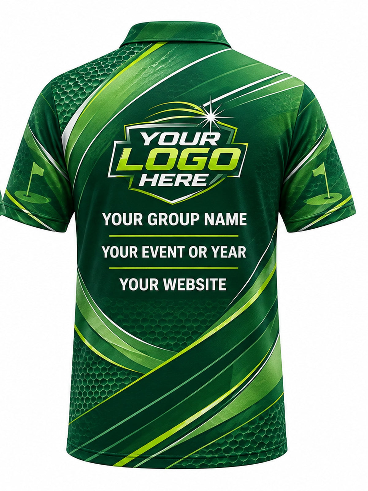 GLF005 - Custom Golf Polo - Lime Fairway Stripes - back