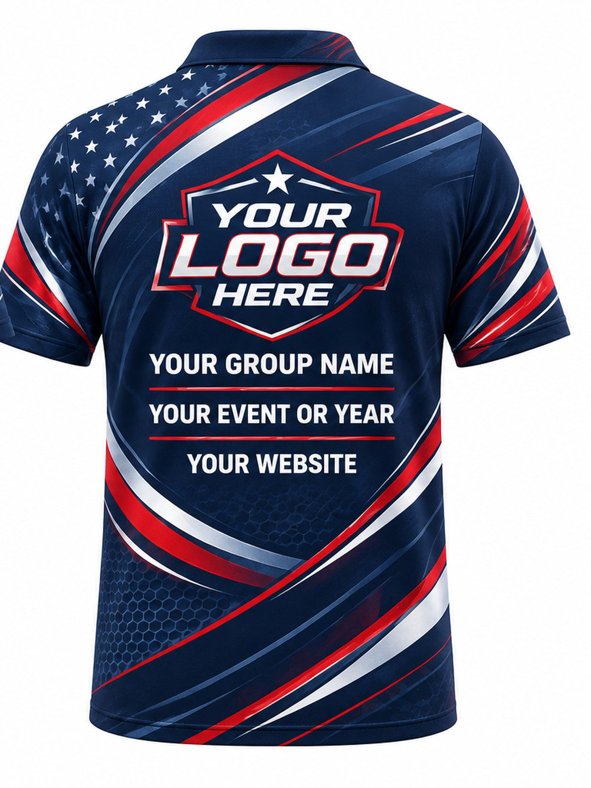 GLF006 - Custom Golf Polo - Patriot Fairway - back