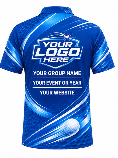 GLF010 - Custom Golf Polo - Royal Blue Breeze - back