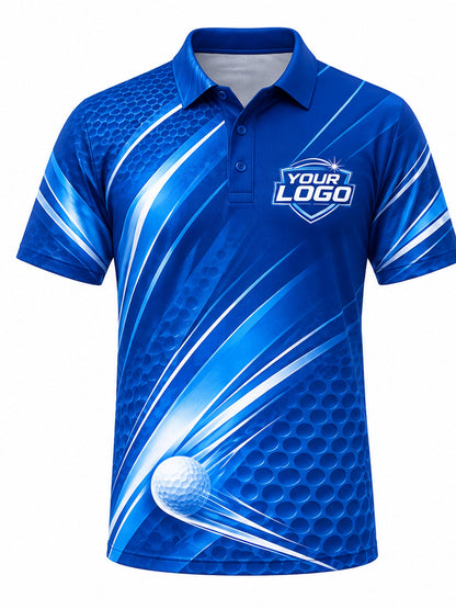 GLF010 - Custom Golf Polo - Royal Blue Breeze - front
