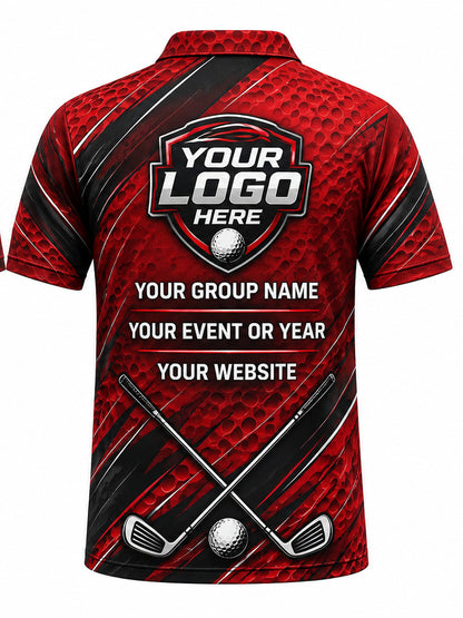 GLF011 - Custom Golf Polo - Crimson Clubs - back
