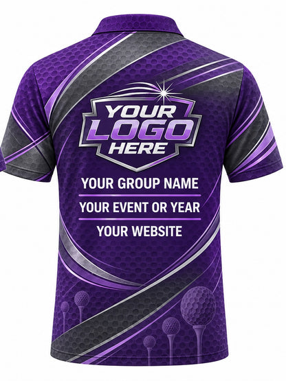 GLF014 - Custom Golf Polo - Purple Tee Time - back