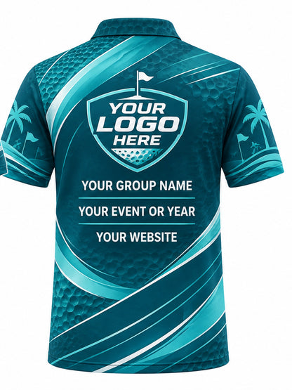 GLF015 - Custom Golf Polo - Teal Coast Fairway - back