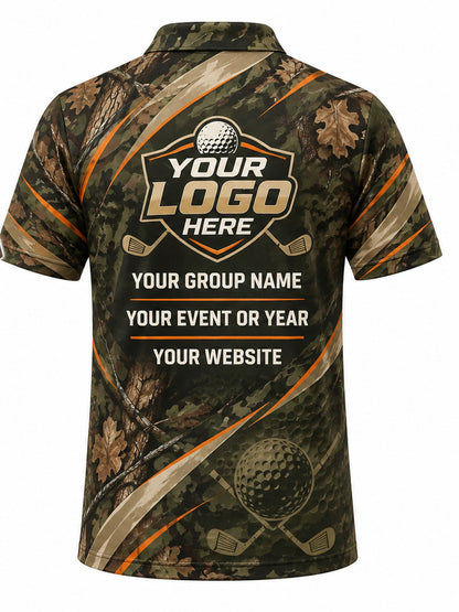 GLF016 - Custom Golf Polo - Camo Back Nine - back