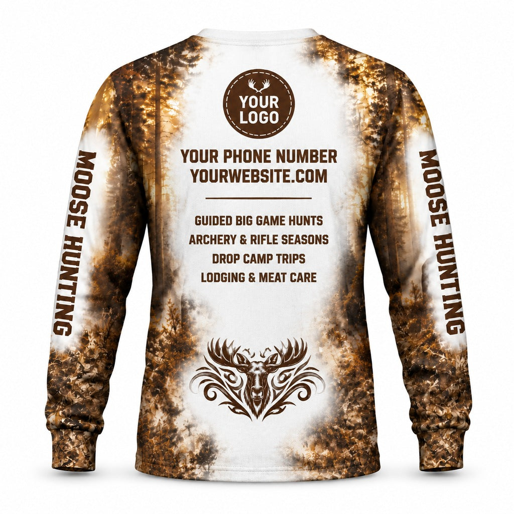 HG001 - Custom Hunting Guide Shirt - Woodland Moose - back