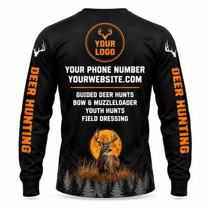 HG005 - Custom Hunting Guide Shirt - Orange Moon Buck - back