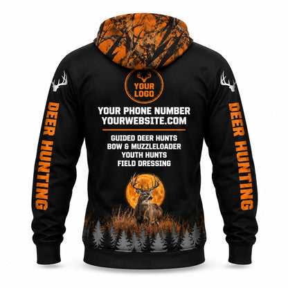HG005 - Custom Hunting Guide Hoodie - Orange Moon Buck - back
