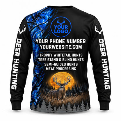 HG006 - Custom Hunting Guide Shirt - Blue Moon Buck - back