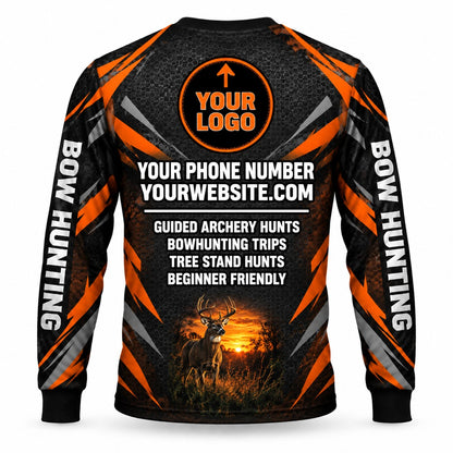 HG008 - Custom Hunting Guide Shirt - Orange Arrow Archer - back