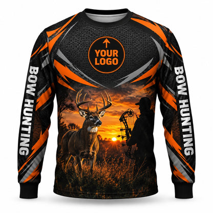 HG008 - Custom Hunting Guide Shirt - Orange Arrow Archer - front