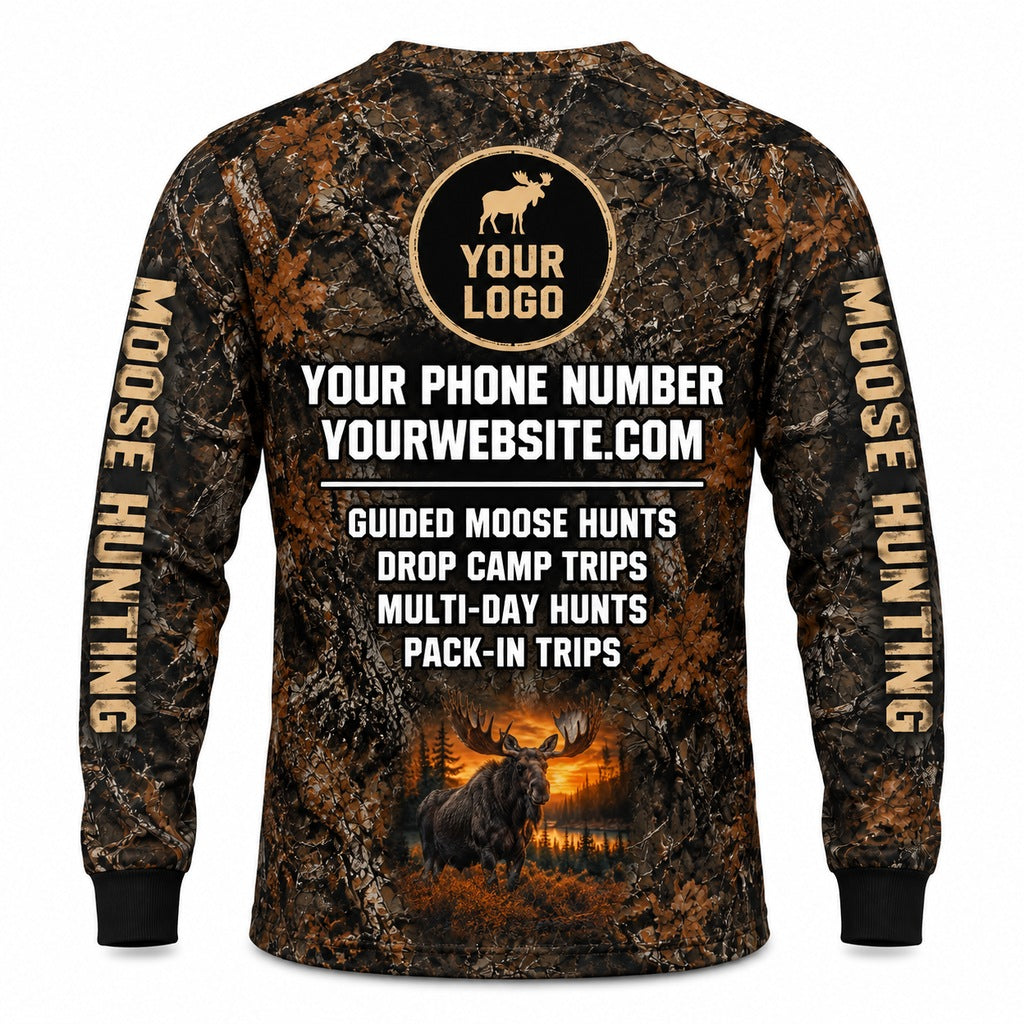 HG013 - Custom Hunting Guide Shirt - Flag Moose Scope - back
