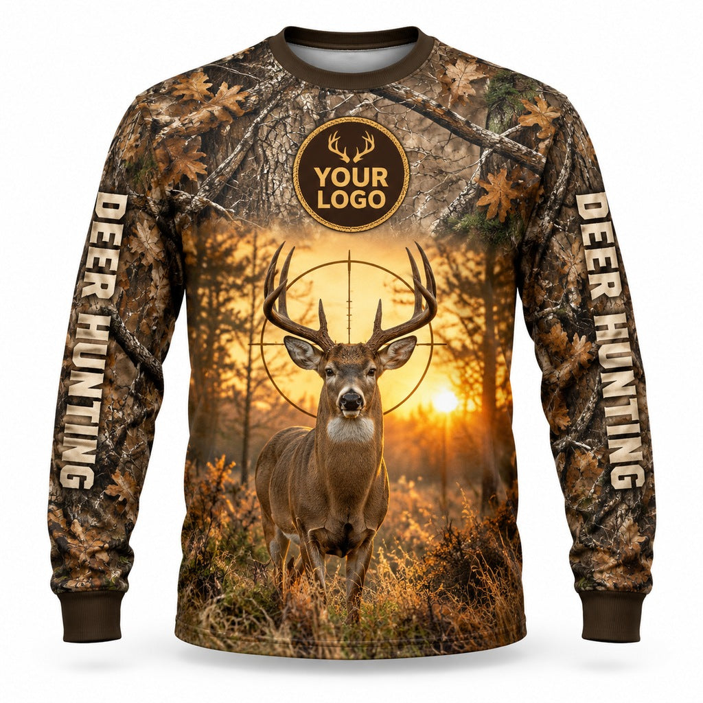 HG015 - Custom Hunting Guide Shirt - Golden Crosshair - front