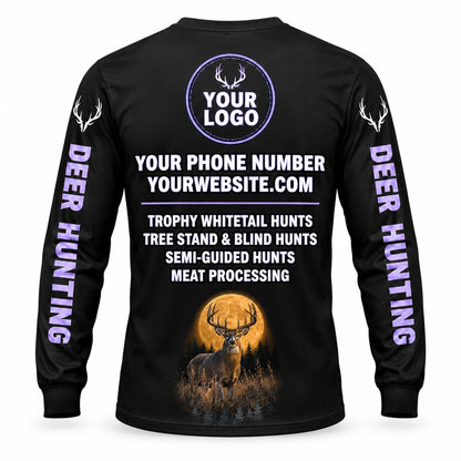 HG019 - Custom Hunting Guide Shirt - Purple Moon Buck - back