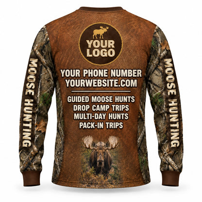 HG021 - Custom Hunting Guide Shirt - Leather Strap Moose - back