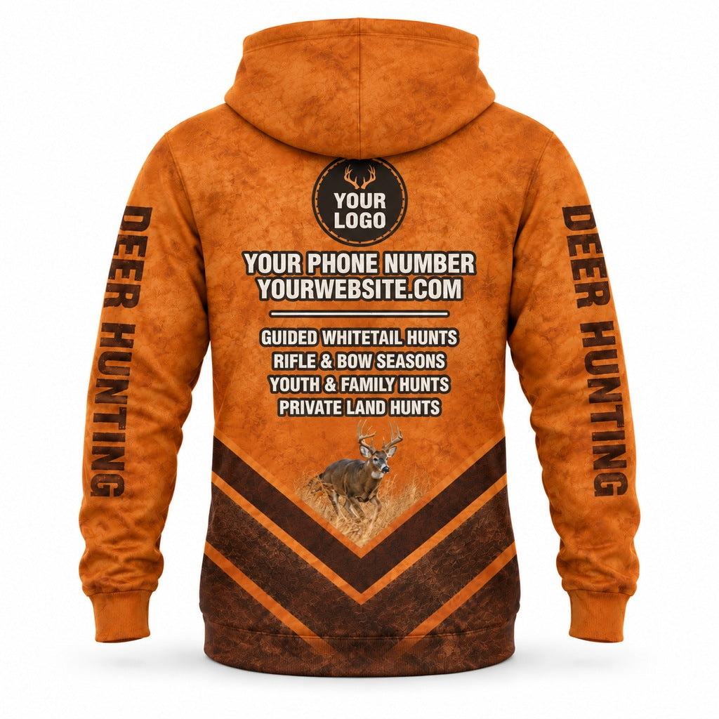 HG022 - Custom Hunting Guide Hoodie - Chevron Whitetail - back