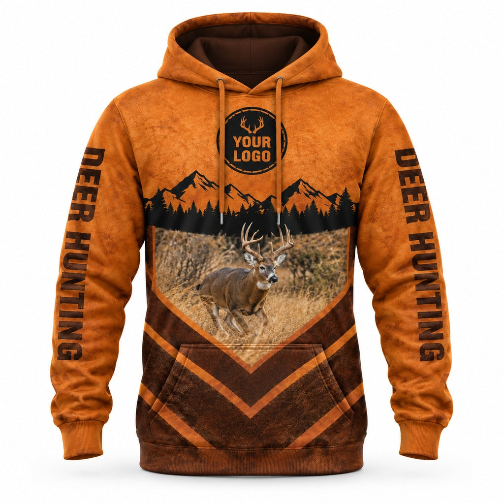 HG022 - Custom Hunting Guide Hoodie - Chevron Whitetail - front