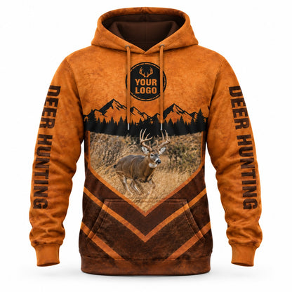 HG022 - Custom Hunting Guide Hoodie - Chevron Whitetail - front