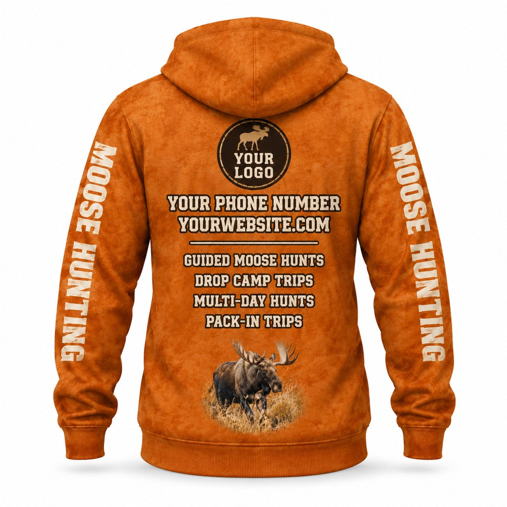 HG023 - Custom Hunting Guide Hoodie - Chevron Moose - back