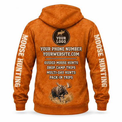 HG023 - Custom Hunting Guide Hoodie - Chevron Moose - back