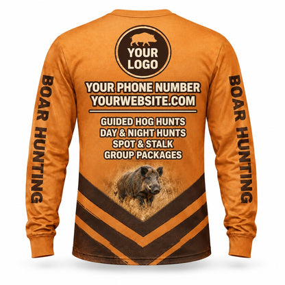 HG024 - Custom Hunting Guide Shirt - Chevron Boar - back