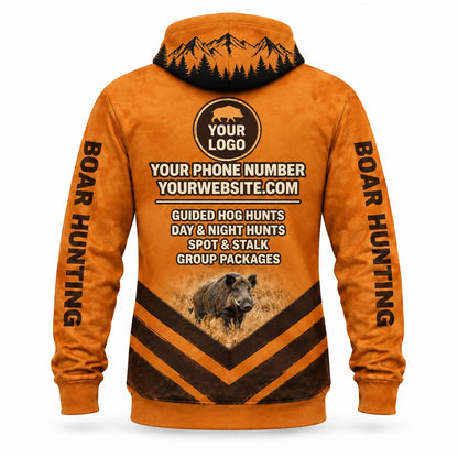 HG024 - Custom Hunting Guide Hoodie - Chevron Boar - back