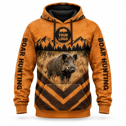 HG024 - Custom Hunting Guide Hoodie - Chevron Boar - front