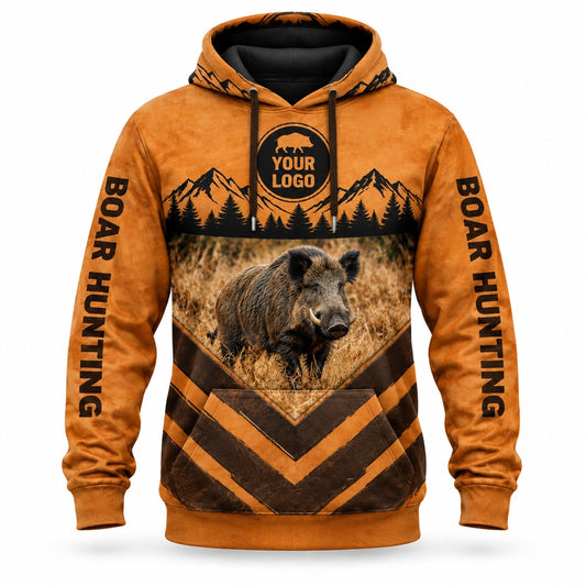 HG024 - Custom Hunting Guide Hoodie - Chevron Boar - front