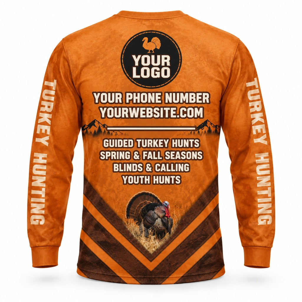 HG025 - Custom Hunting Guide Shirt - Chevron Turkey - back