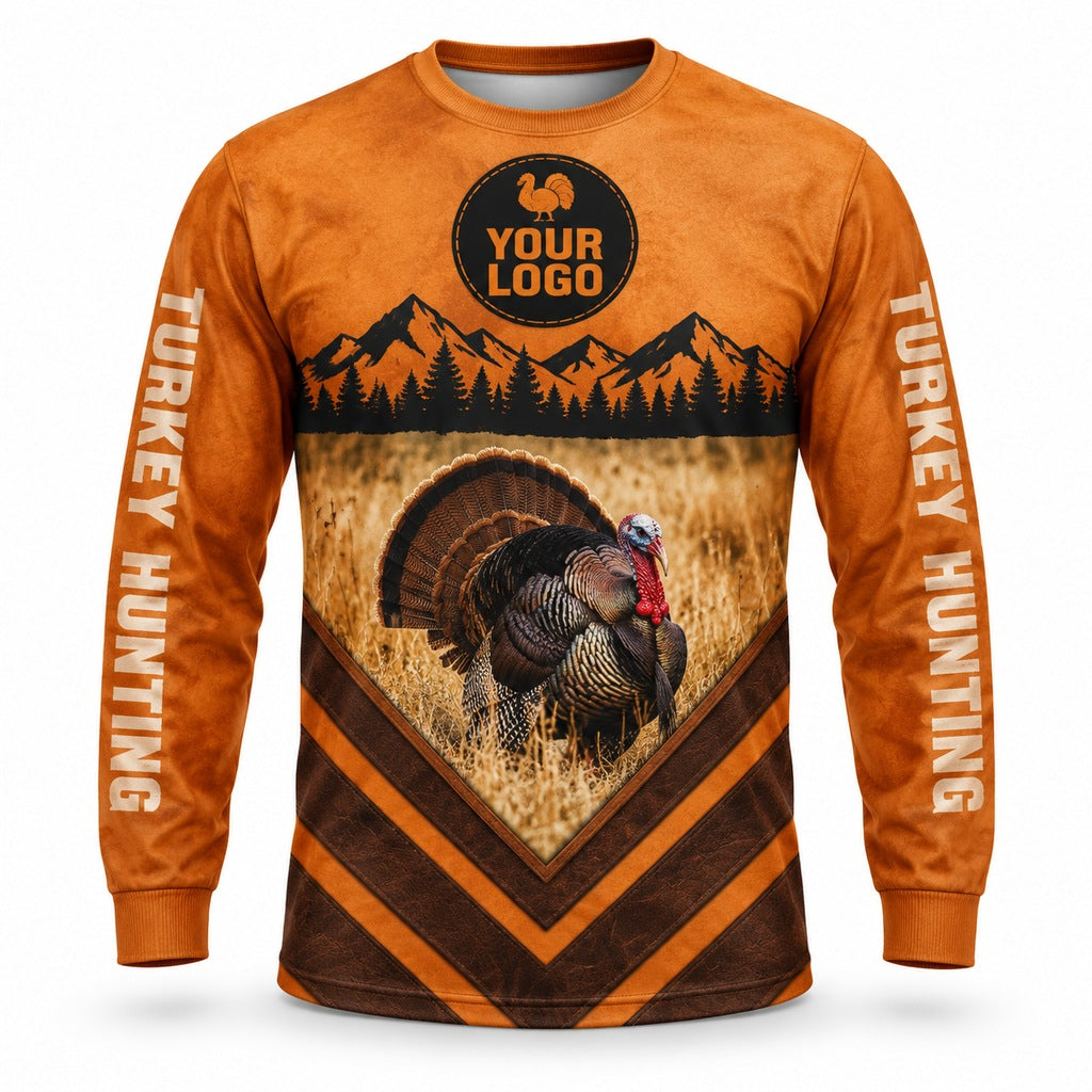 HG025 - Custom Hunting Guide Shirt - Chevron Turkey - front