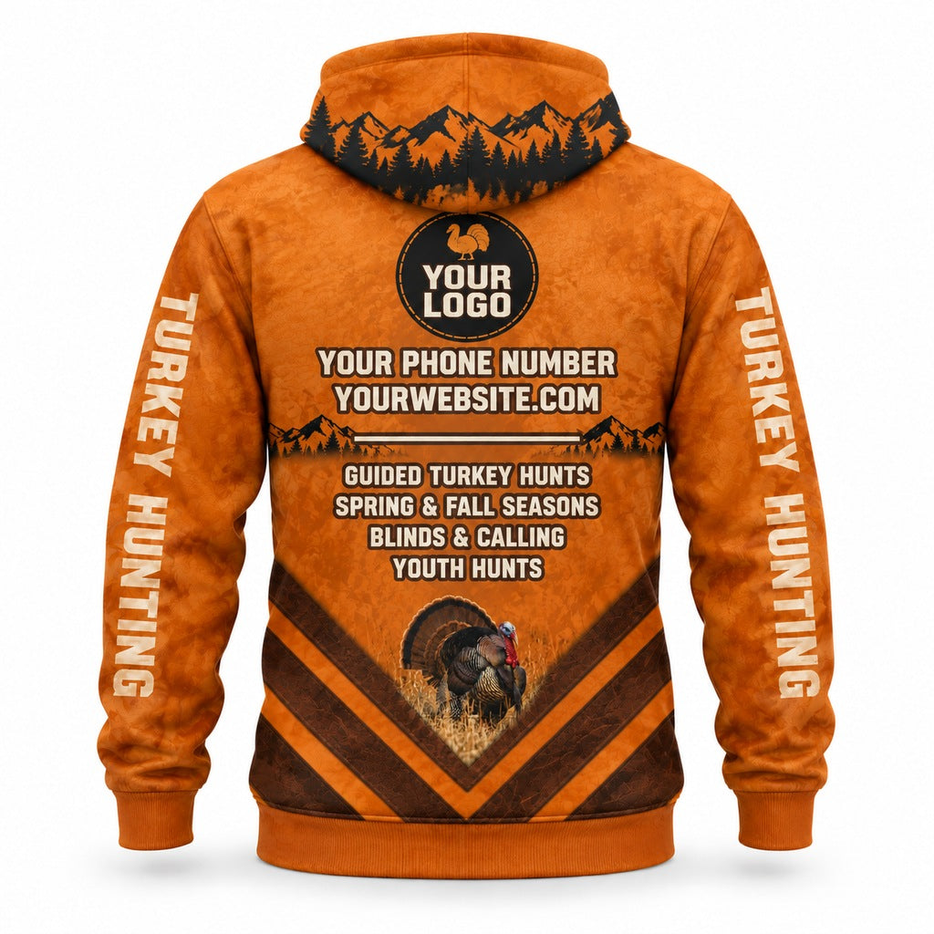 HG025 - Custom Hunting Guide Hoodie - Chevron Turkey - back