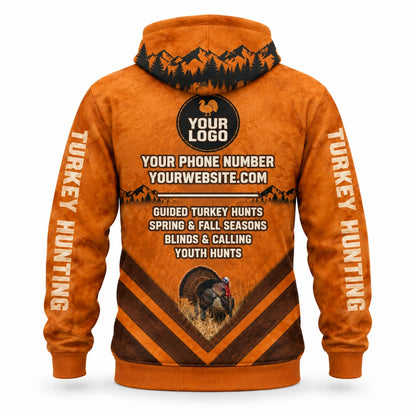 HG025 - Custom Hunting Guide Hoodie - Chevron Turkey - back