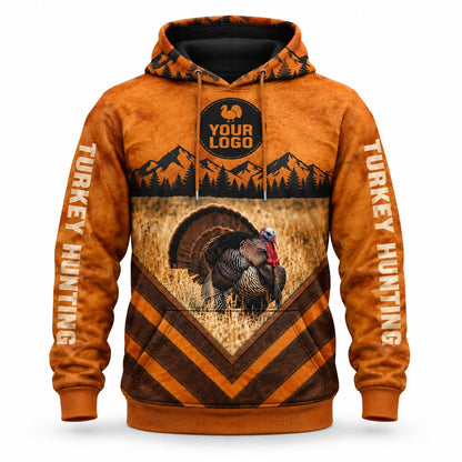 HG025 - Custom Hunting Guide Hoodie - Chevron Turkey - front