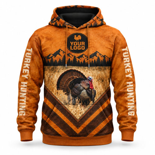 HG025 - Custom Hunting Guide Hoodie - Chevron Turkey - front