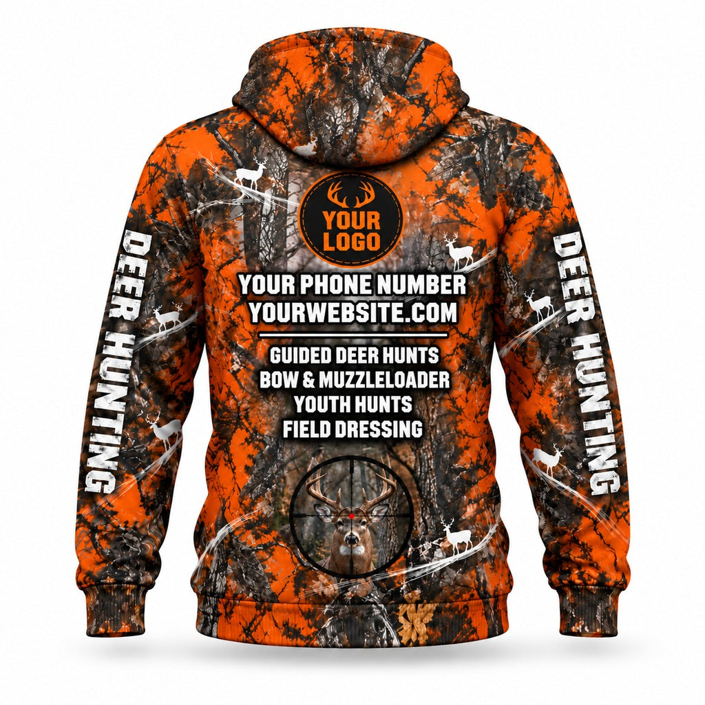 HG026 - Custom Hunting Guide Hoodie - Scope Deer - back