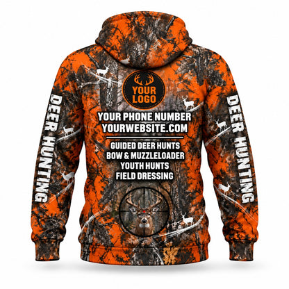 HG026 - Custom Hunting Guide Hoodie - Scope Deer - back