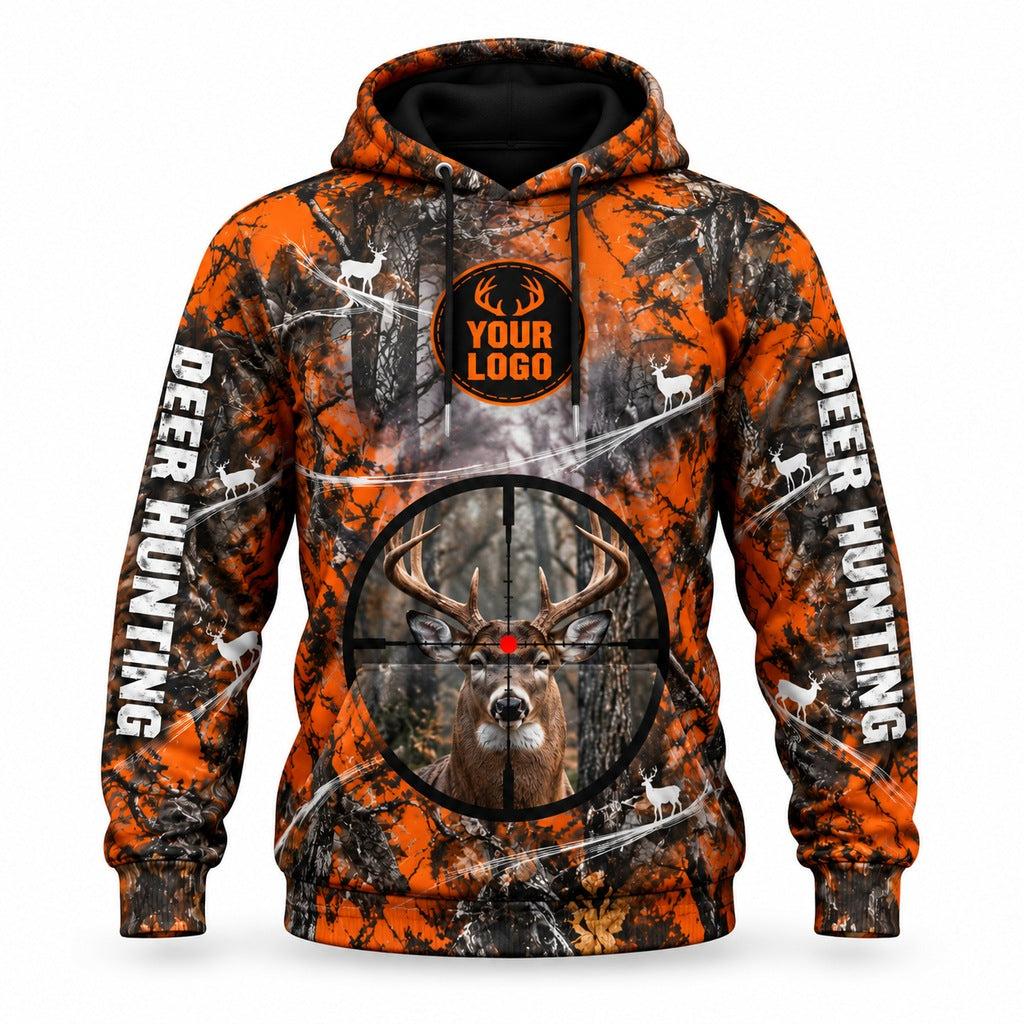 HG026 - Custom Hunting Guide Hoodie - Scope Deer - front