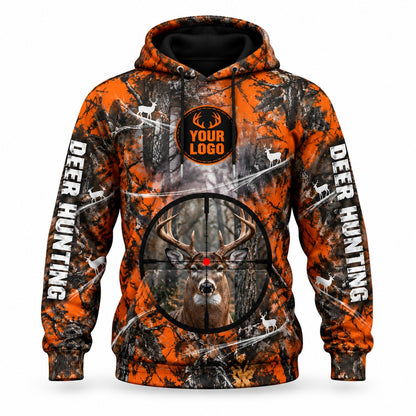 HG026 - Custom Hunting Guide Hoodie - Scope Deer - front