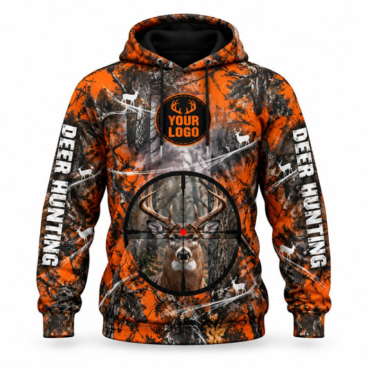 HG026 - Custom Hunting Guide Hoodie - Scope Deer - front