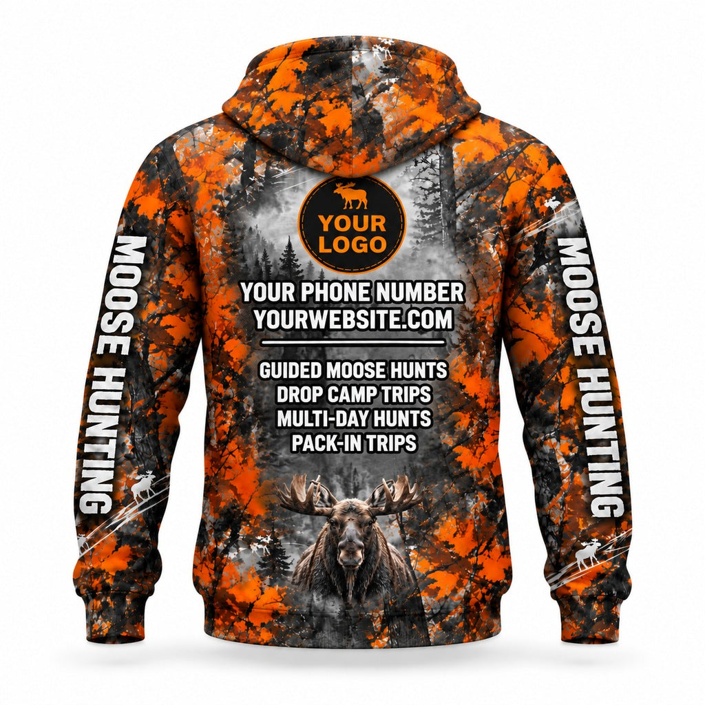 HG027 - Custom Hunting Guide Hoodie - Scope Moose - back