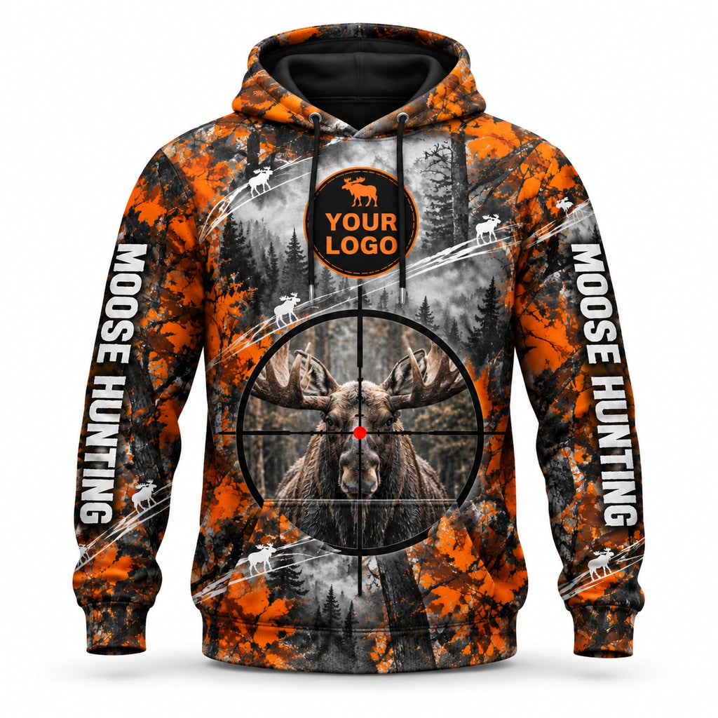 HG027 - Custom Hunting Guide Hoodie - Scope Moose - front